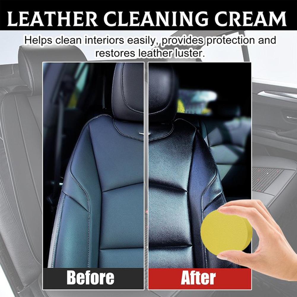 100g Leather Cleaning Cream Car Seats Polishing Nourishment Care Car Leather Refresher for Leather Pant Bag Shoes Furniture
