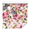 Wallpaper Colorful Butterflies Flowers and Leaves for Living Room and Bedroom 50x1000