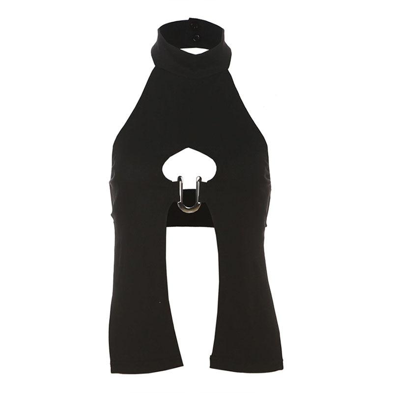 European and American summer new ins style Spice Girls sexy slim-fitting hollowed-out navel neck vest top women