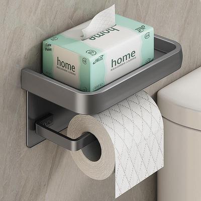 Punch-Free Bathroom Tissue and Phone Holder 