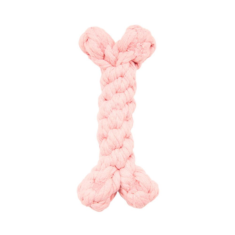 Cotton Rope Dog Toy Bone Shaped Puppy Teething Chew Toy Natural Cotton Thread Braided Rope Toy For Small Dogs Teething Cleaning