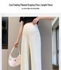 Women's Summer Ice Silk Maternity Pants - Thin, Straight Leg, Petite, Drapey Wide-Leg Style