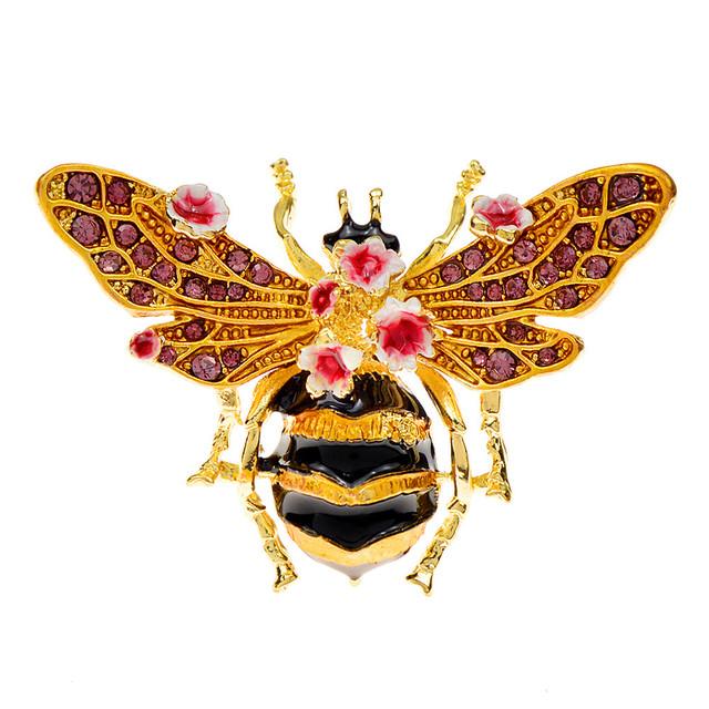 

Новые броши в форме пчелы со стразами для женщин, 3 цвета в наличии, булавка с насекомыми, весна-лето, пальто, рубашка, ювелирные изделия, новинка золотой