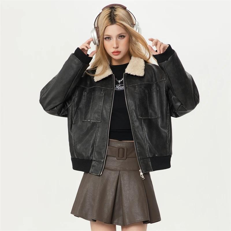VAYLA Winter Coats Woman New In Outerwears Jackets for Women Offers Female Outer Faux Fur Coat Women's Motorcycle Leather Jacket