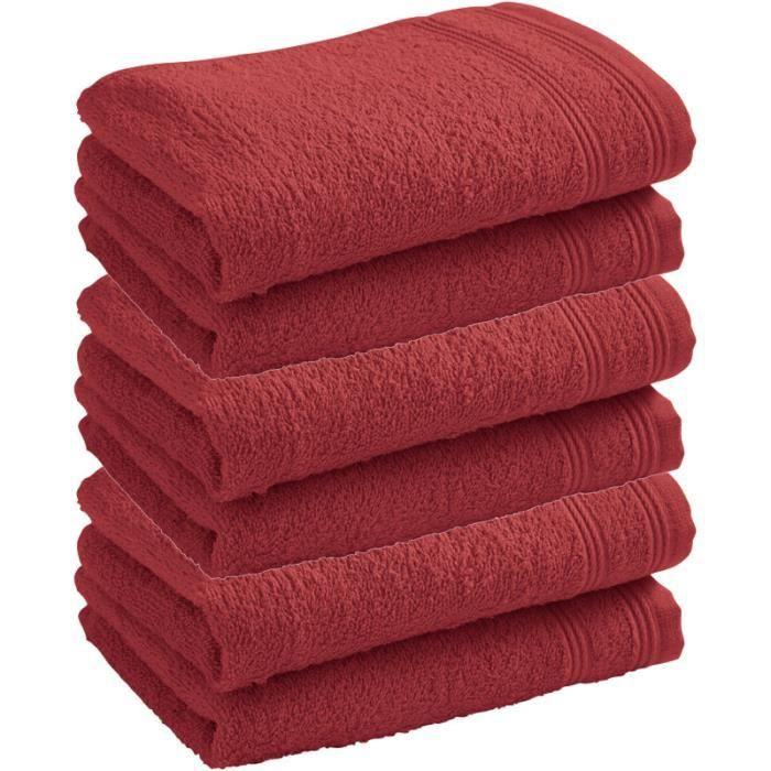 Univers Decor Lot de 6 serviettes invité éponge spa 30 x 50 cm - 400 gr-m² - spa cuivre