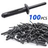 Black Plastic Rivet Clip Retainer Fastener Blind Rivets Head Break Mandrel Blind Nail Rivets for BMW VW Chrysler Ford