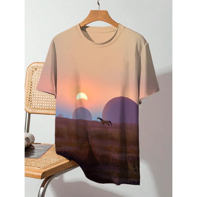 Summer T-shirt Hip Hop Series Digital 3D Printed Women's Short Sleeved Sports T-shirt Top