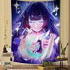 Genshin Impact Columbina Anime Tapestry Hippie Flower Wall Carpets Dorm Decor Wall Hanging Home Decor