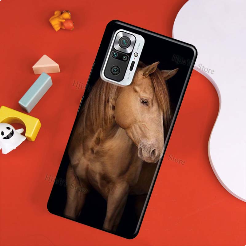 Beautiful Elegant Brown Horses Case For Xiaomi Redmi 10 9 9T 9A 9C Cover Coque For Redmi Note 11 Pro 7 8 9 10 Pro 10S 11S