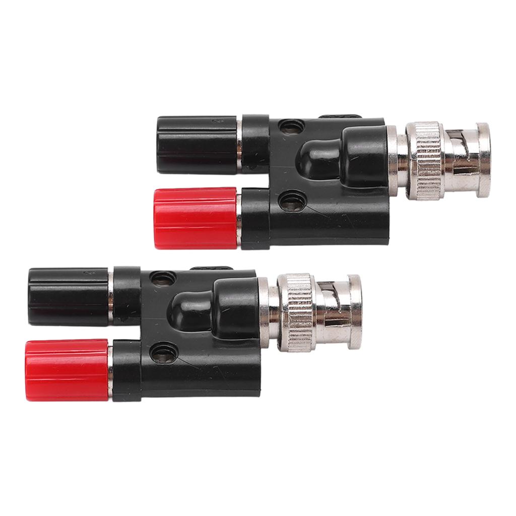 2pcs BNC Male To Dual 4mm Banana Female Socket Binding Post RF Coaxial Splitter Adapter Connector