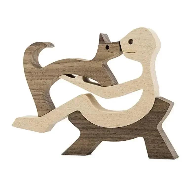 1 STuks Gratis Gepersonaliseerde Gravering Naam Houten Hond Menselijk Herdenkings Houten Beeldhouwwerk voor Hondenliefhebber Verlies Medeleven Herinnering Cadeaus Need Engraving Text