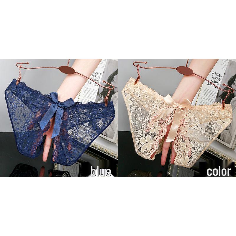 Lace Seamless Open Crotch Panties with Bow - Women's Sexy, Breathable, and Charming Design
