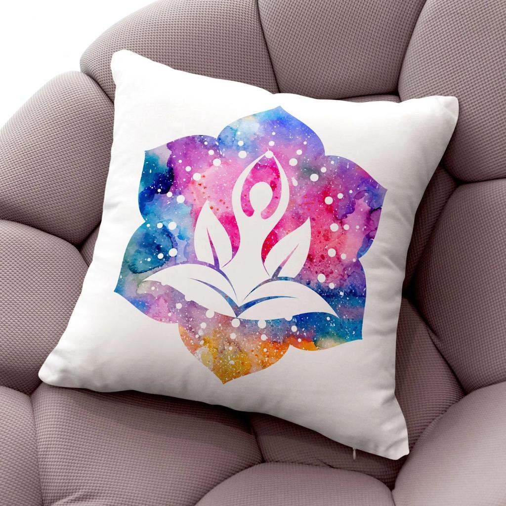 Meditation Decorative Pillowcase Living Room Office Home Pillowcase Car Ornaments