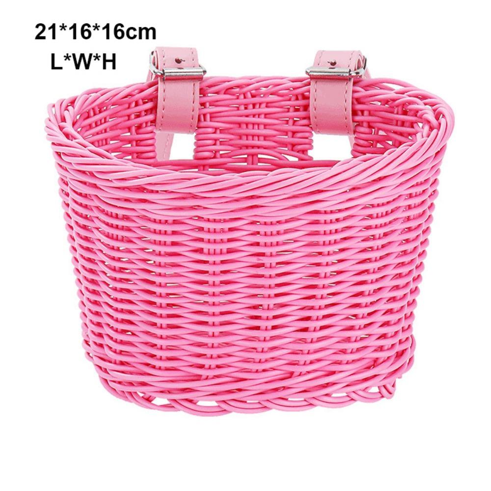 Rattan Wicker Rattan Wicker Bicycle Storage Bag Retro Woven Bicycle Basket  Bicycle Accessories