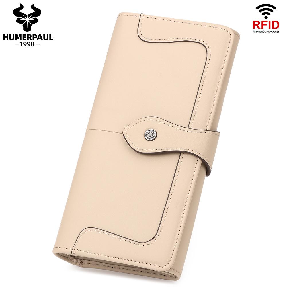 Humerpaul Women Wallet Long Leather Wallet Large-capacity Multi-card Clutch Wallet with Photo Window Coin Purse