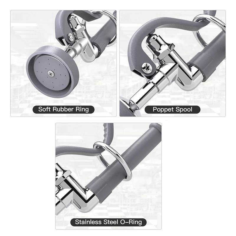 ABFS Sink Sprayer, Pre Rinse Sprayer For Commercial Kitchen Sink Faucets, 1.42 GPM Sprayer Valve Dish Sprayer Nozzle