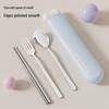 Portable Stainless Steel Cutlery Set: Chopsticks & Spoon with Storage Box for Students & Office Workers