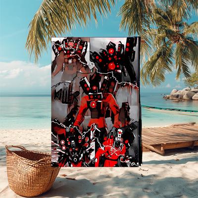 1pc Skibidi Toilet Multiverse1 Beach Towel, Comfortable and Thick, and Swimming/Bath/Picnic/Camping Towel, Suitable for Seaside Beaches