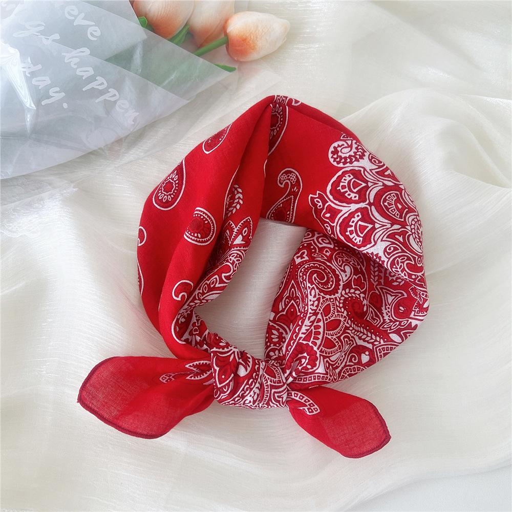 55 Cashew Cotton Linen Versatile Square Scarf - Women's Lightweight Summer/Autumn Accessory