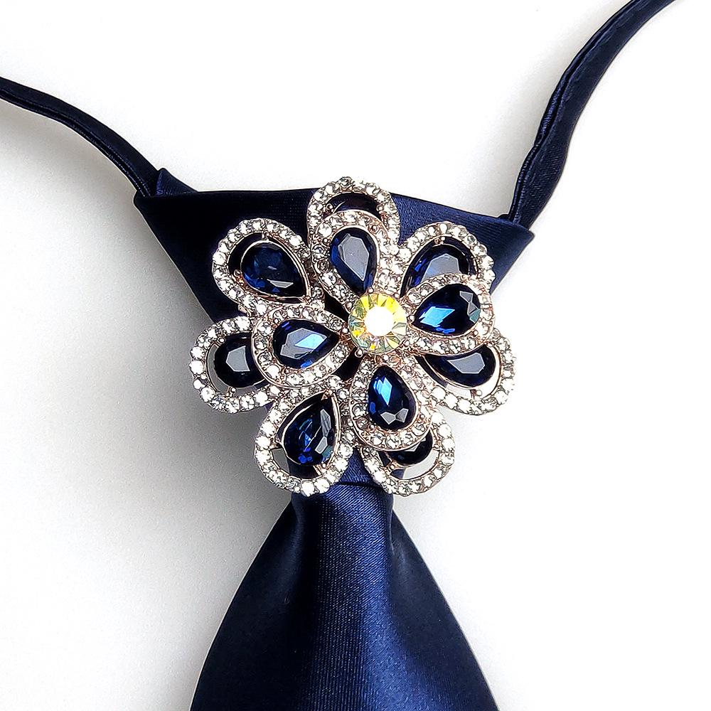 Korean Style Crystal Brooch Tie – Campus & Dance Uniform Accessory