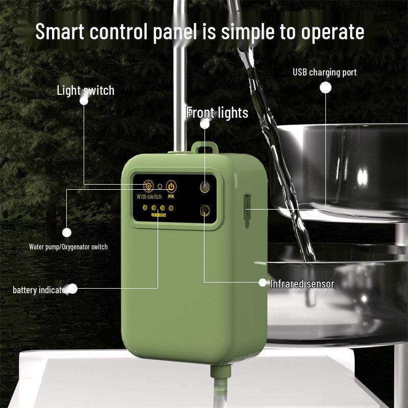 Portable Automatic Water Pump & Outdoor Night Fishing Lamp - Anti-Mud and Sand Design for Convenient Lighting and Pumping
