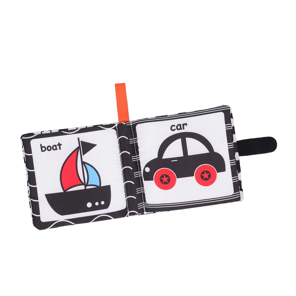 Schwarz und Weiß Babybuch Safe Interaktives Baby Stoffbuch Frühe Bildung Vorschule Lernspielzeug