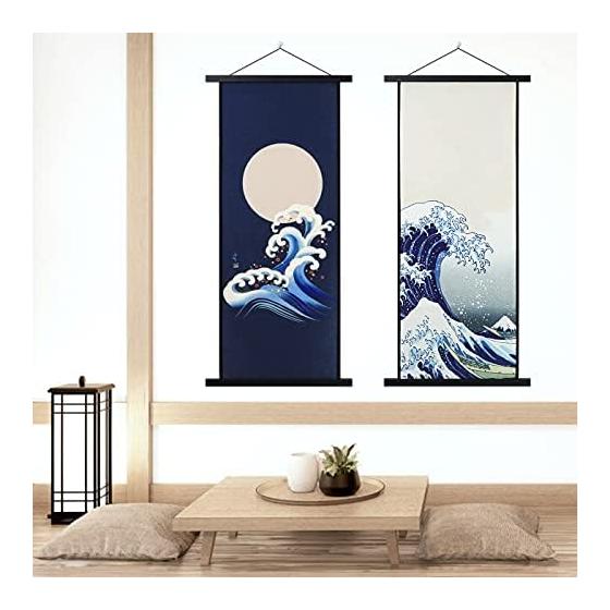 Benjia Magnetic Wood Poster Hanger Frame for A3 Posters, Tapestry Rod, 30cm Width, for Tenugui, Furoshiki, Noren, Wall Art, Office/Home Decor,