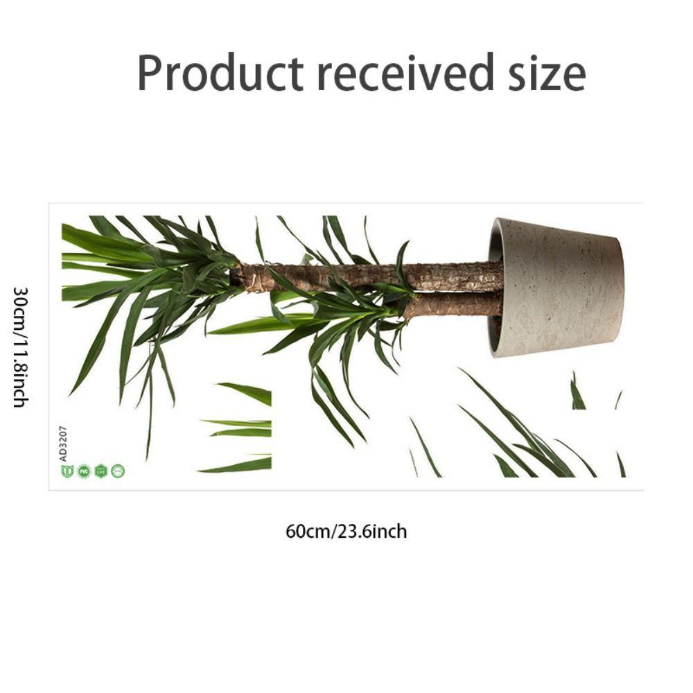 

Waterproof Green Plant Potted Wall Sticker Self-adhesive Decoration Mural Wallpaper Dormitory H