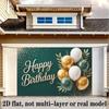 2D Minimalist Birthday Photography Backdrop with Neutral Green and Gold Theme