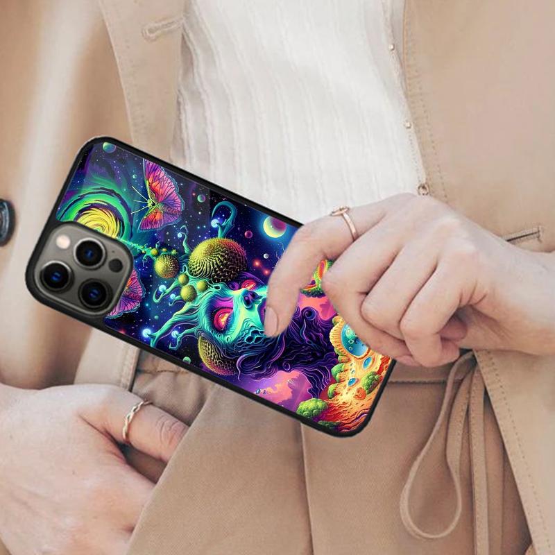 

Psychedelic Trippy Alien Visuals Magnetic Phone Case For APPLE iPhone 17 Air 16 14 13 12 Pro Max 15 Plus Wireless MagSafe Cover iPhone 14