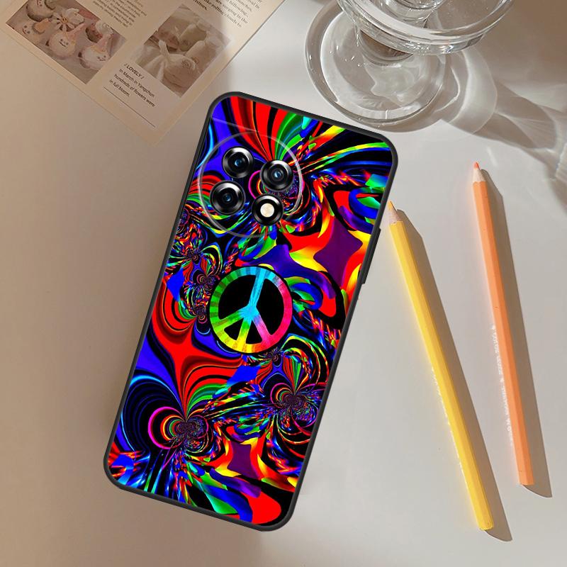 Psychedelic Art Peace Funda For OnePlus 12 12R 13 R 11 9 10 Pro 8T 9RT 10T OnePlus Nord 4 CE 2 3 Lite N20 N30 Case