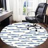 1pc Fish School Office Round Area Rug, Indoor Mat Suitable ForOffice, Under Office Chairs Bedroom Living Room Home Decor, Room Deco 018