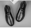 Men's 2025 New Genuine Leather Slip-On Casual Black Shoes - Breathable and Business-Ready