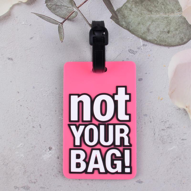 3D Letter PVC Luggage Tag with Boarding Pass Lanyard for Suitcases