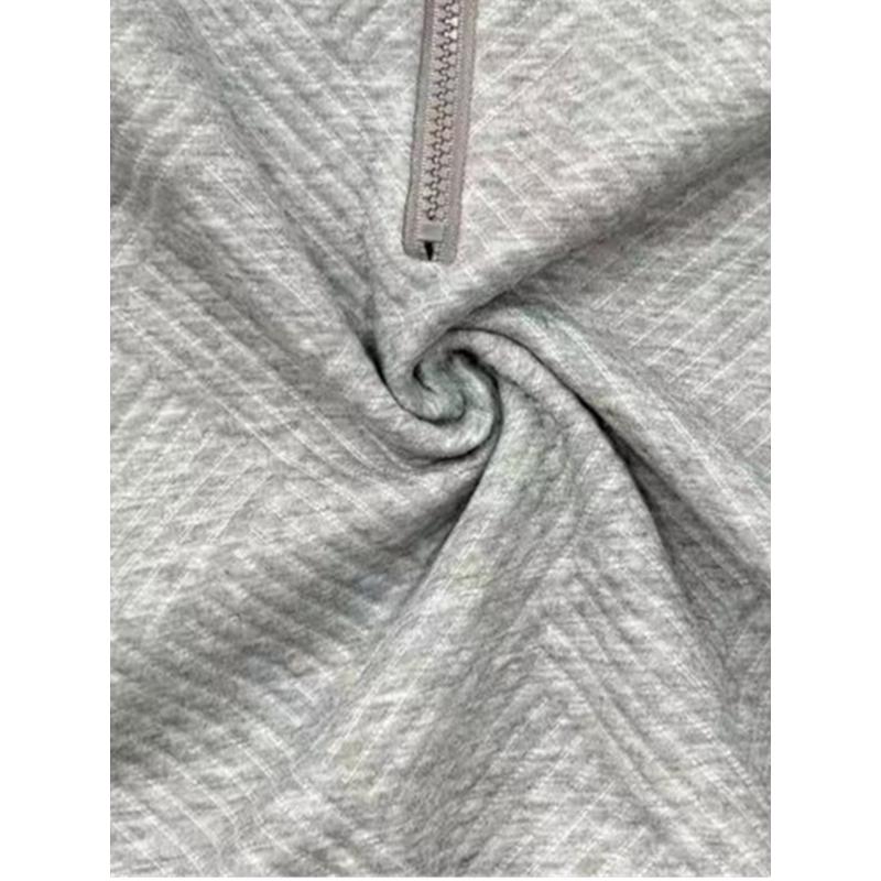 Women Spring Autumn New Style Hoodie Half Zip Design Sense Crew Neck Long Sleeve Solid Color Casual Versatile Top