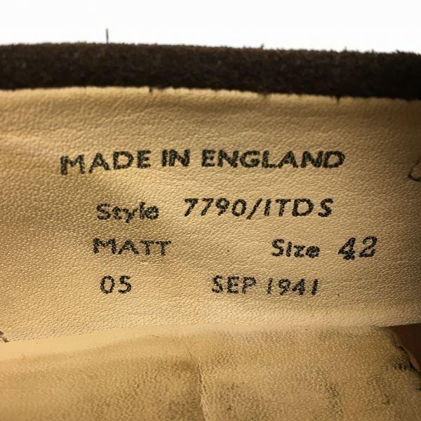 Made In England CYRILLUS Handmade Suede Loafers Moccasins Brown Size 42 26.5(USED)