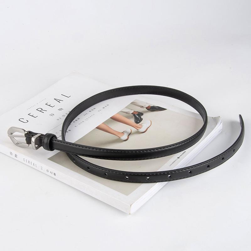 Genuine Leather Women's Thin Belt Cowhide Retro Women's Ins Style Jeans Decorative Women's Belt