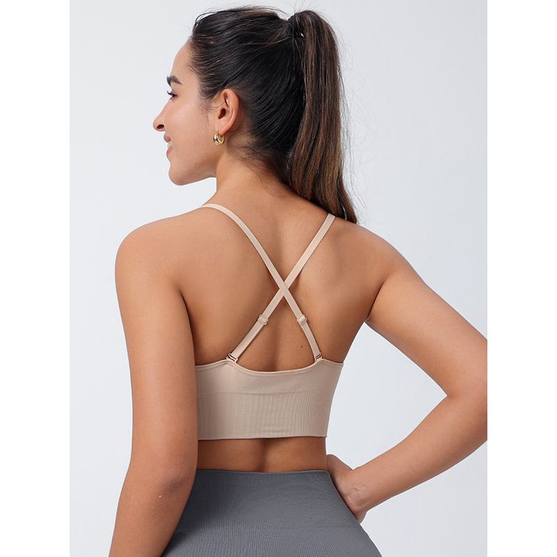 Jm1107 Color Discount Fashion Triangle Cup Bra Adjustable Shoulder Strap Bare Back Sexy Yoga Intimates Bra
