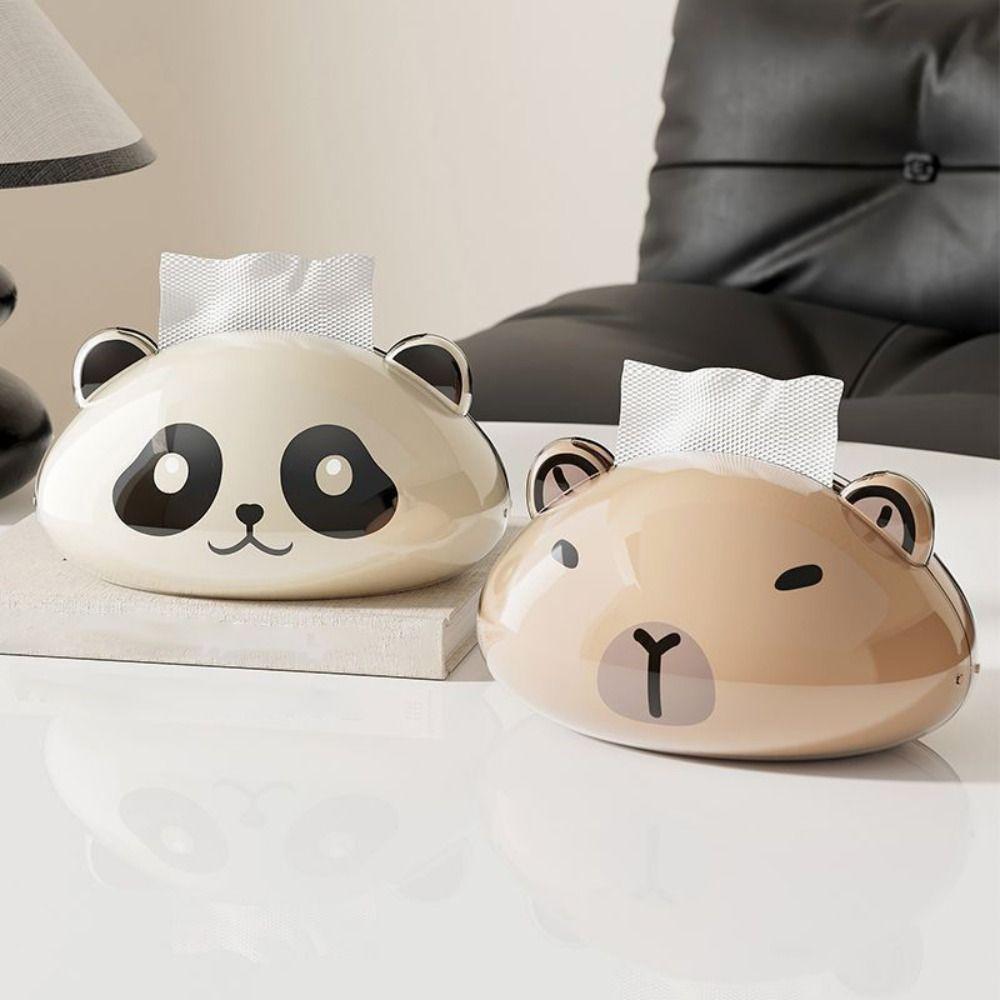 Animal Tissue Storage Box Creative Capybara Napkin Holder Portable Paper Towel Case  Living Room