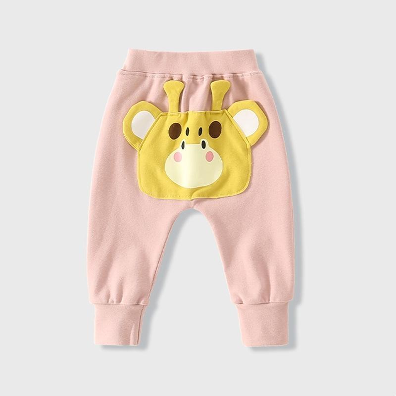 

Детские большие брюки PP Длинные брюки Весна и осень Мальчики и девочки Детские Досуг Дети Малыши Жираф PP Брюки Одежда Высокая талия 100 розовый