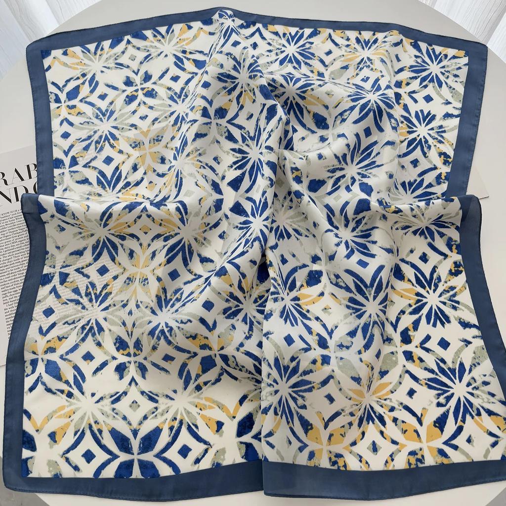 70Cm Scarf Soft Satin Women Summer Shawls And Wrap Hijab Scarves Femme Pashmina Echarpe Designer Beach Stole Bandana