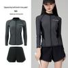 Women's Two-Piece Diving Suit: Long-Sleeve, Sun-Protective Swimwear for Surfing, Sports, or Beach.