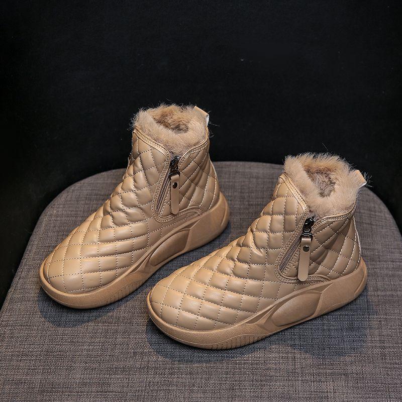 Женские повседневные высокие хлопковые ботинки 2024 года зимние новые корейские хлопковые универсальные ботинки с толстой подошвой 39 хаки 1650₽