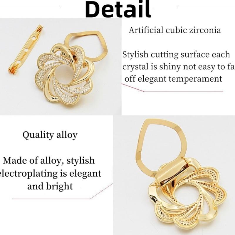 Silk Scarf Buckle Knotted Buckle At The Corner Of Clothes High-end Dual-use Luxury Brooch Female Corsage Pin Scarf Accessories
