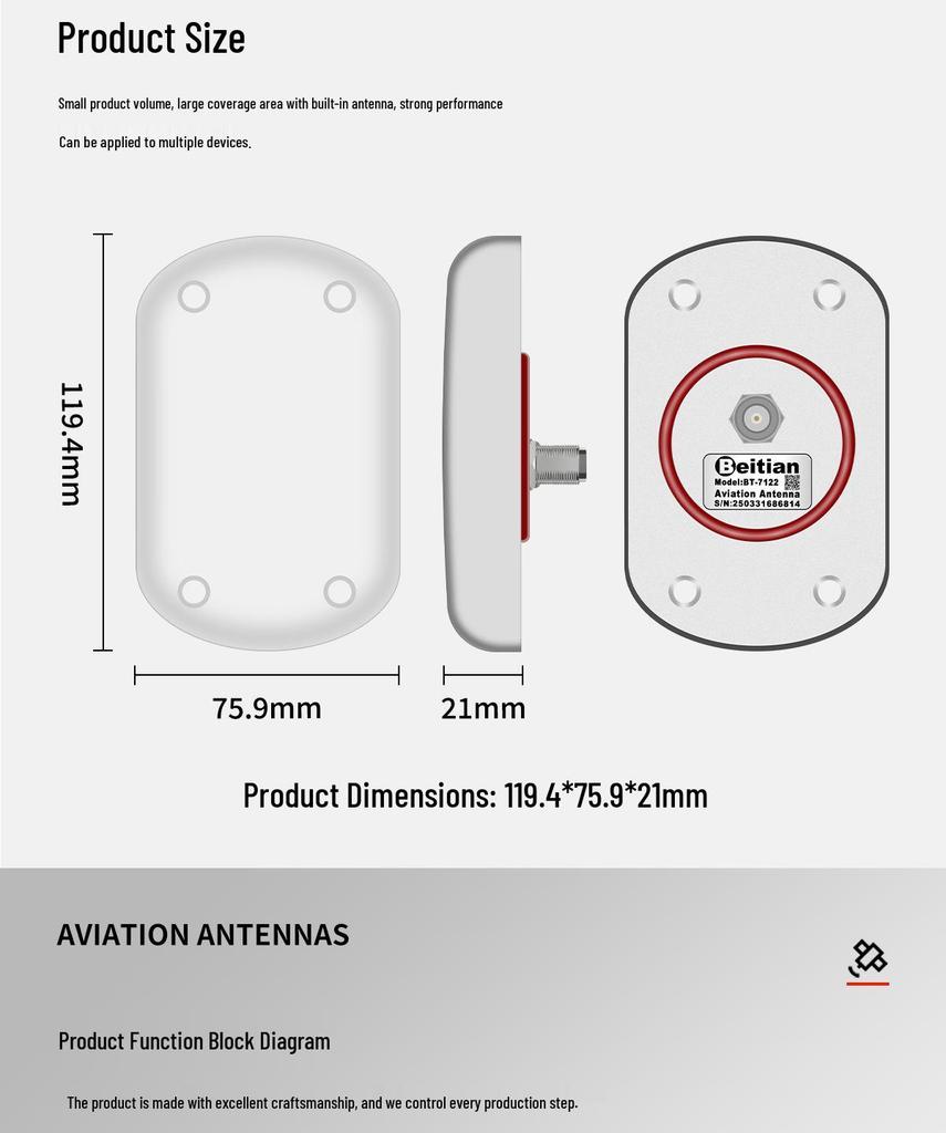 North Sky Multi-Frequency GNSS RTK Antenna BT-7112 for Agricultural & Marine Use