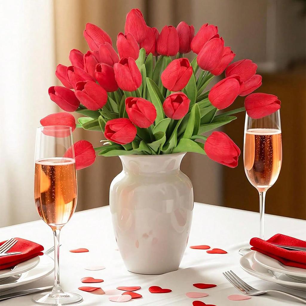 5/10PCS Tulips Artificial Flowers Real Touch Flowers Tulip Bouquet Decor Fake Tulips Flower for Home Wedding Decorations