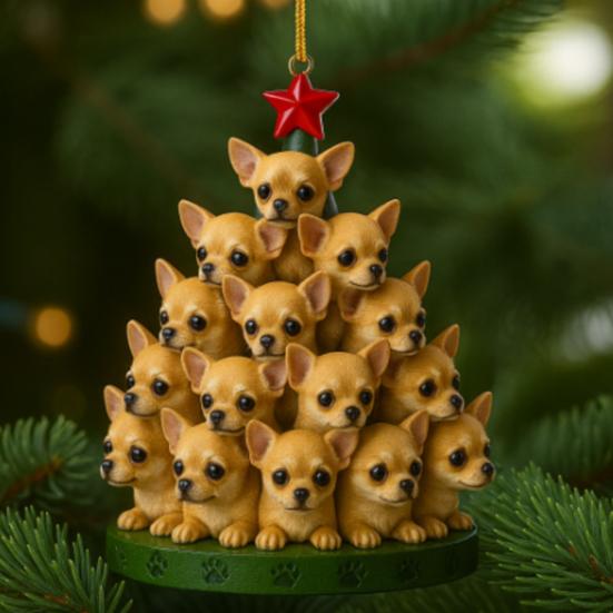 1/5Pcs Dog Christmas Ornament with Lanyard Puppy Pendant Acrylic Keepsake Decoration Indoor Outdoor Festive Tree Decor