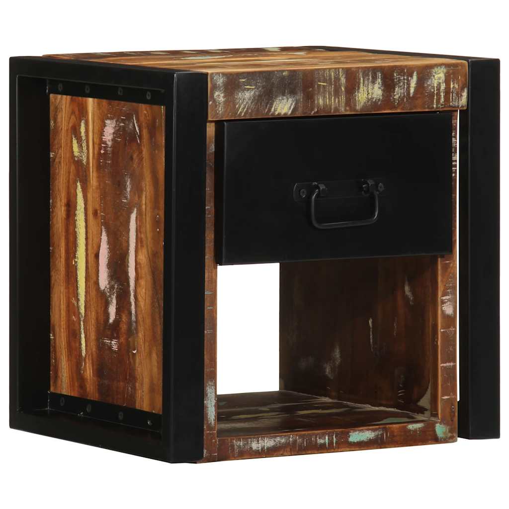 Nightstand Multicolored 40 X 35 X 40 Cm Solid Reclaimed Wood