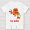 Fish & chips Cotton Summer Casual Cool Loose T-Shirt