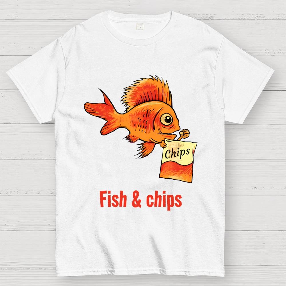 Fish & chips Cotton Summer Casual Cool Loose T-Shirt